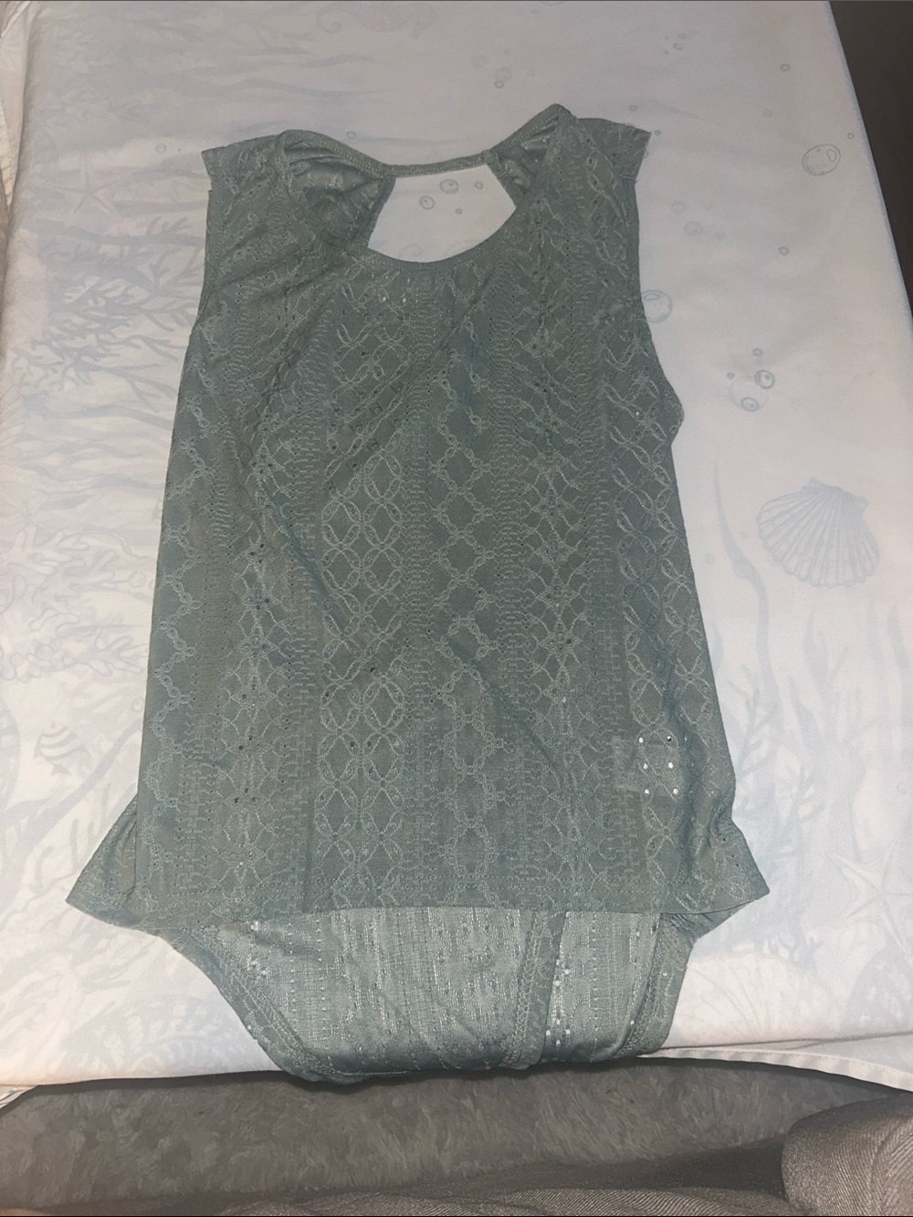 SHEIN Sage Green Eyelet Tank Top